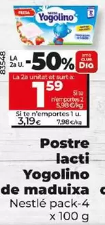 Oferta de Nestlé - Postre Lacteo Yogolino De Fresa por 3,19€ en Dia