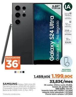 Oferta de Ram - Galaxy S24 Ultra 5g por 1199,9€ en El Corte Inglés