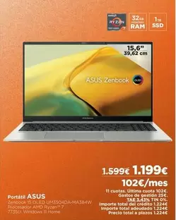 Oferta de Ram - Portátil por 1199€ en El Corte Inglés