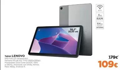 Oferta de Lenovo - Tablet por 109€ en El Corte Inglés