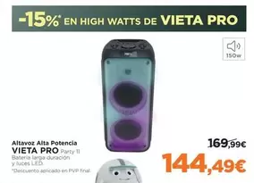 Oferta de Vieta - Altavoz Alta Potencia por 144,49€ en El Corte Inglés