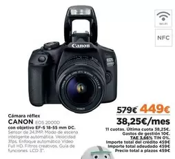 Oferta de Canon - Camara Réflex por 449€ en El Corte Inglés