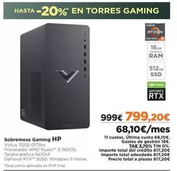 Oferta de Gaming - Sobremesa Gaming por 799,2€ en El Corte Inglés