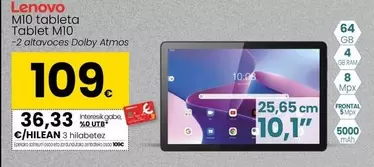 Oferta de Lenovo - Tablet M10 por 109€ en Eroski