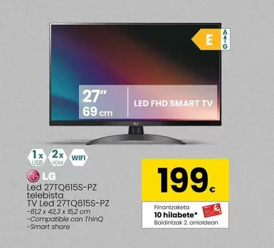 Oferta de LG - Tv Led 27TQ615S-PZ por 199€ en Eroski