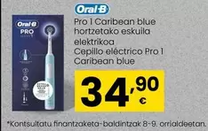 Oferta de Oral B - Cepillo Eléctrico Pro 1 Caribean Blue por 34,9€ en Eroski