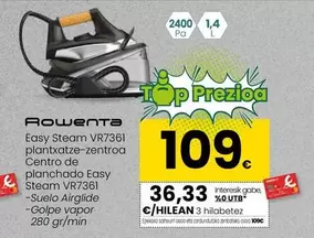 Oferta de Rowenta - Centro De Planchado Easy Steam VR7361 por 109€ en Eroski