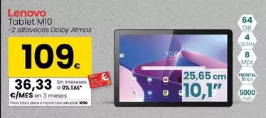 Oferta de Lenovo - Tablet M10 por 109€ en Eroski