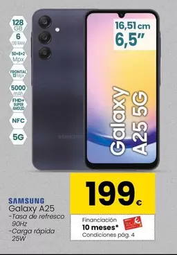 Oferta de Samsung - Galaxy A25 por 199€ en Eroski