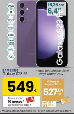 Oferta de Samsung - Galaxy S23 FE por 549€ en Eroski