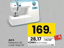 Oferta de Alfa - Máquina De Coser Style 30 por 169€ en Eroski