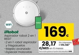 Oferta de Irobot - Aspirador Robot 2 En 1 R697 por 169€ en Eroski