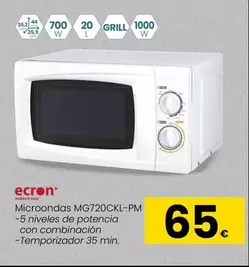 Oferta de Ecron - Microondas MG720CKL-PM por 65€ en Eroski