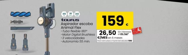 Oferta de Taurus - Aspirador Escoba Animal Flex  por 159€ en Eroski