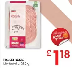 Oferta de Eroski Basic - Mortadella por 1,18€ en Eroski