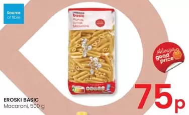 Oferta de Eroski Basic -  Macaroni por 0,75€ en Eroski