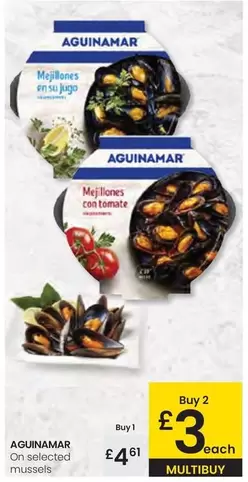 Oferta de Aguinamar - On Selected Mussels por 4,61€ en Eroski