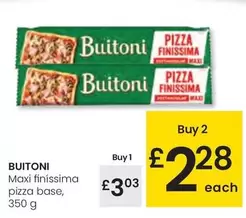 Oferta de Buitoni - Maxi Finissima Pizza Base por 3,03€ en Eroski