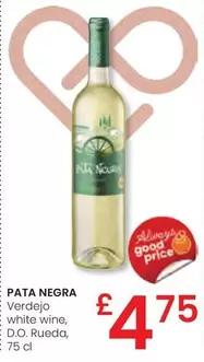 Oferta de Pata Negra - Verdejo White Wine, D.O. Rueda por 4,75€ en Eroski