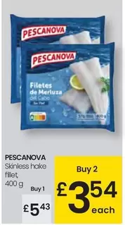 Oferta de Pescanova - Skinless Hake Filet por 5,43€ en Eroski