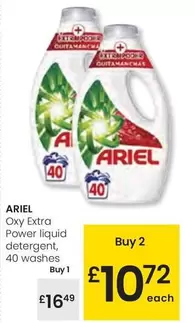 Oferta de Ariel - Oxy Extra Power Liquid Detergent por 16,49€ en Eroski