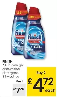 Oferta de Finish - All-In-One Gel Dishwasher Detergent por 7,26€ en Eroski