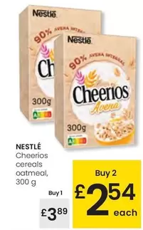 Oferta de Nestlé - Cheerios Cereals Oatmeal por 3,89€ en Eroski