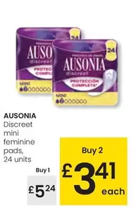 Oferta de Ausonia - Discreet Mini Feminine Pads por 5,24€ en Eroski