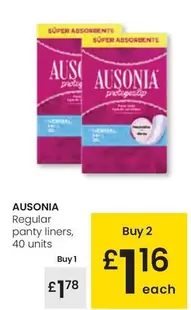 Oferta de Ausonia - Regular Panty Liners por 1,78€ en Eroski