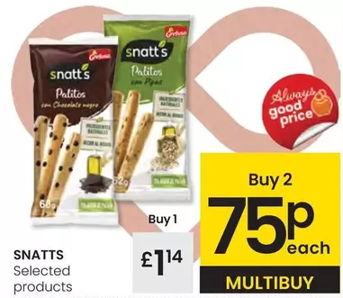 Oferta de Snatt's - Selected Products por 1,14€ en Eroski