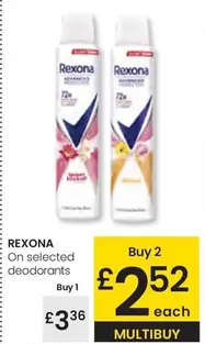 Oferta de Rexona - On Selected Deodorants por 3,36€ en Eroski