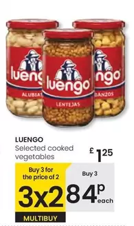 Oferta de Luengo - Selected Cooked Vegetables por 1,25€ en Eroski