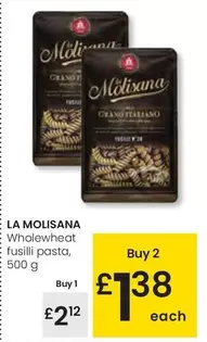 Oferta de La Molisana - Wholewheat Fusilli Pasta por 2,12€ en Eroski