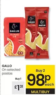 Oferta de Gallo - On Selected Pastas por 1,31€ en Eroski