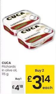 Oferta de Cuca - Pilchards In Olive Oil por 4,18€ en Eroski