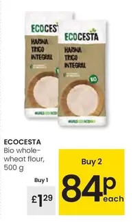 Oferta de Ecocesta - Bio Whole- Wheat Flour por 1,29€ en Eroski