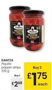 Oferta de Dantza - Piquillo Pepper Strips por 2,68€ en Eroski