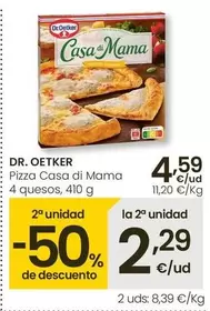 Oferta de Dr Oetker - Pizza Casa Di Mama 4 Quesos por 4,59€ en Eroski