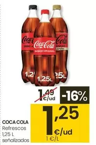 Oferta de Coca-Cola - Refrescos por 1,25€ en Eroski