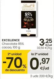 Oferta de Lindt - Chocolate 85% Cacao por 3,25€ en Eroski