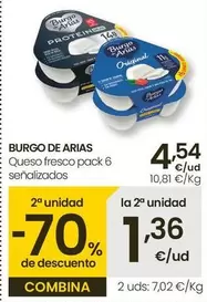 Oferta de Burgo de Arias - Queso Fresco Pack 6 Senalizados por 4,54€ en Eroski