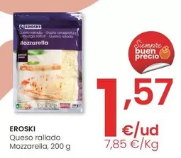 Oferta de Eroski - Queso Rallado Mozzarella por 1,57€ en Eroski