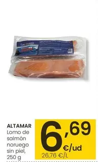 Oferta de Altamar - Lomo De Salmón Noruego Sin Piel por 6,69€ en Eroski