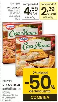 Oferta de Dr Oetker - Pizza Casa Di Mama 4 Quesos por 4,59€ en Eroski