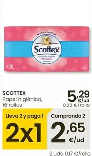 Oferta de Scottex - Papel Higiénico por 5,29€ en Eroski