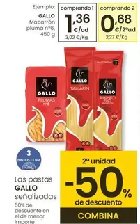 Oferta de Gallo - Macarrón Pluma Nº6 por 1,36€ en Eroski