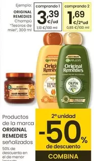 Oferta de Original Remedies - Champú "Tesoros De Miel" por 3,39€ en Eroski