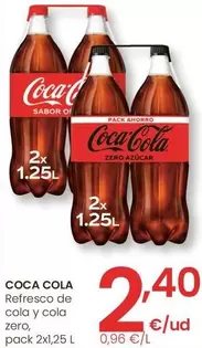 Oferta de Coca-Cola - Refresco De Cola Y Cola Zero por 2,4€ en Eroski