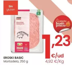 Oferta de Eroski Basic - Mortadela por 1,23€ en Eroski