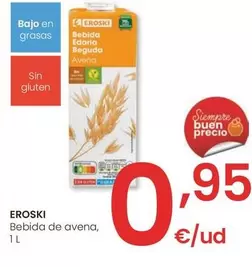 Oferta de Eroski - Bebida De Avena por 0,95€ en Eroski